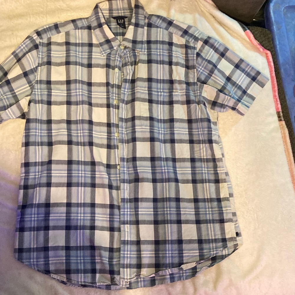 Men's Blue Plaid Shirt